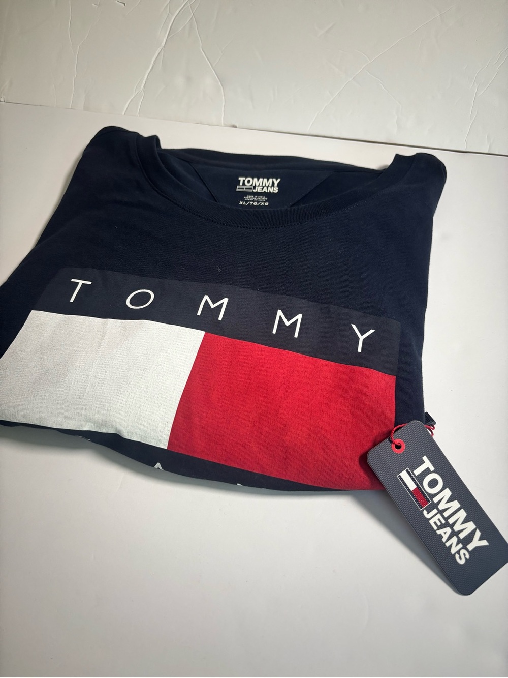 Tommy Hilfiger Navy, White & Red Short Sleeve Logo Tee